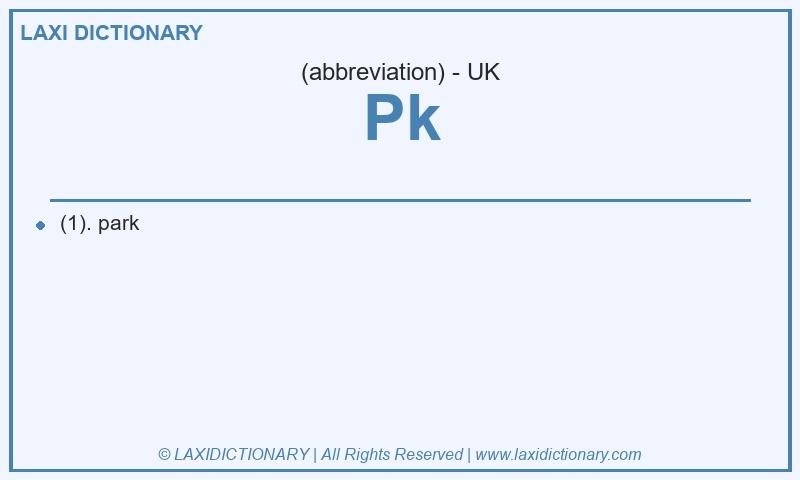 Definition Pk in British English