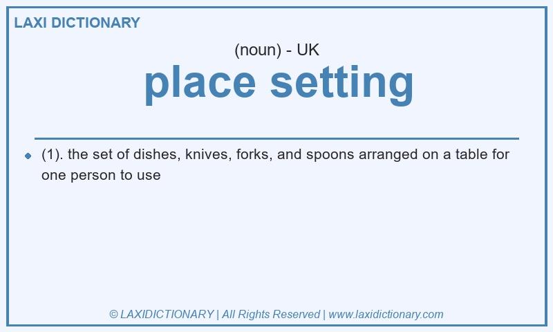 Definition place setting in British English