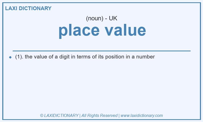 Definition place value in British English