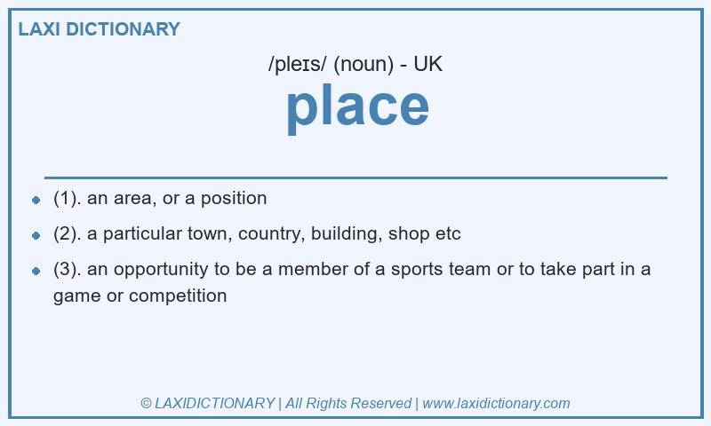 Definition place in British English