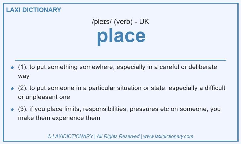 Definition place in British English