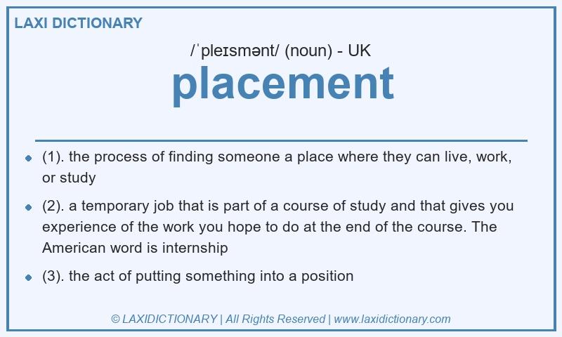Definition placement in British English