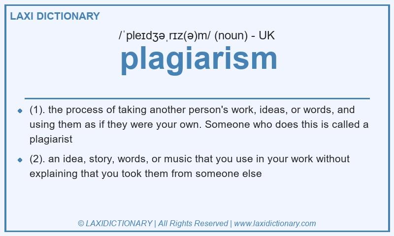 Definition plagiarism in British English