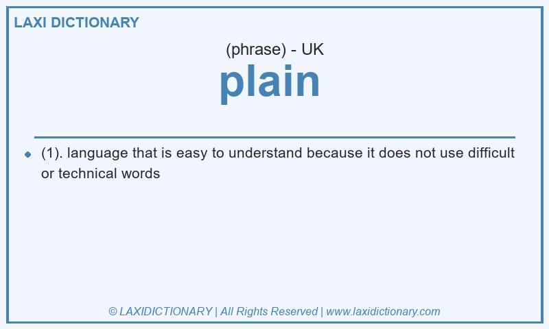 Definition plain  in British English