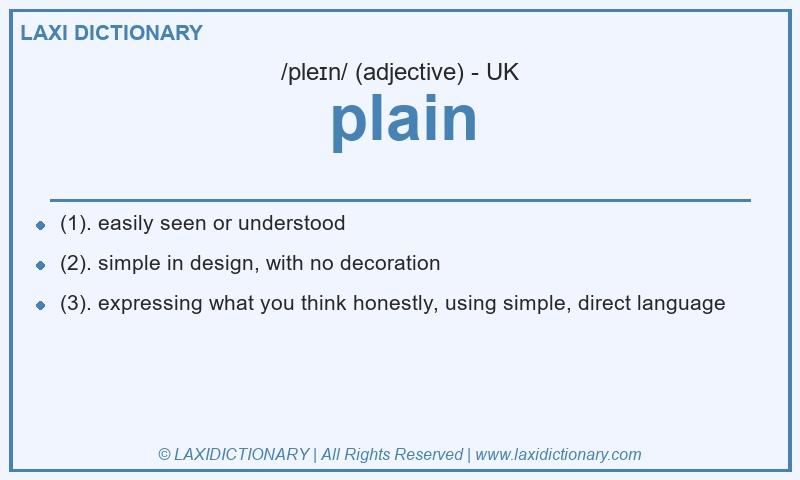 Definition plain in British English