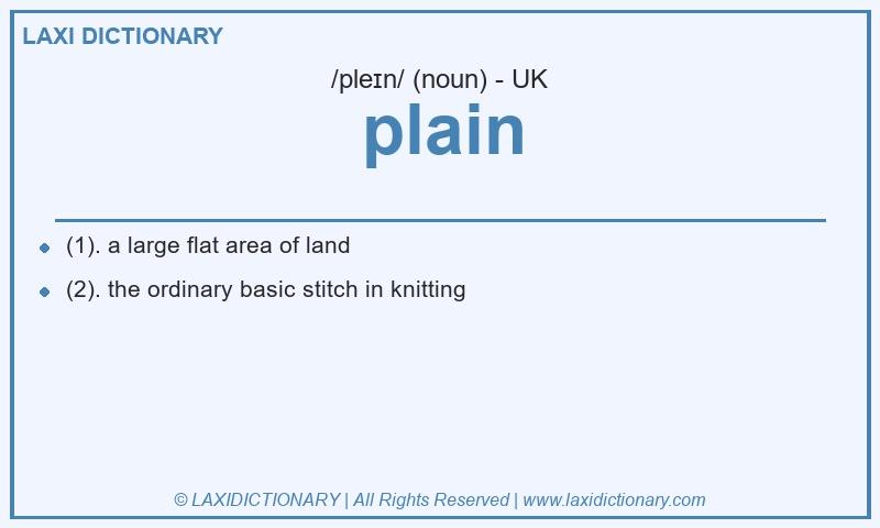 Definition plain in British English
