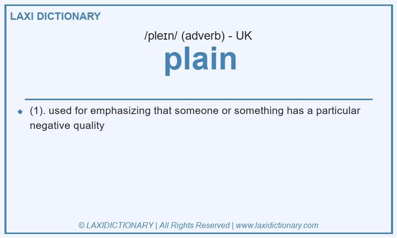 Definition plain in British English