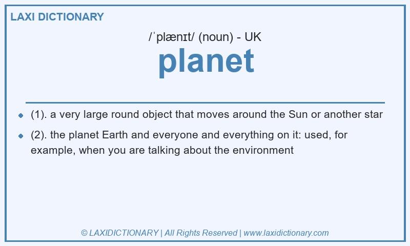 Definition planet in British English