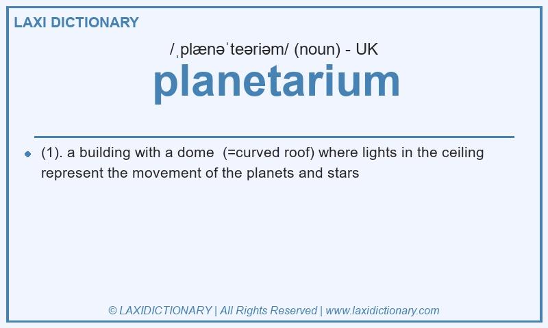 Definition planetarium in British English