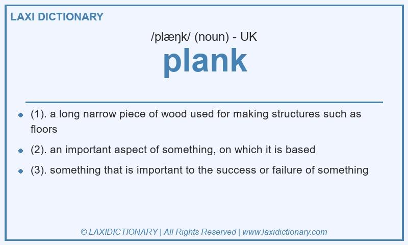 Definition plank in British English