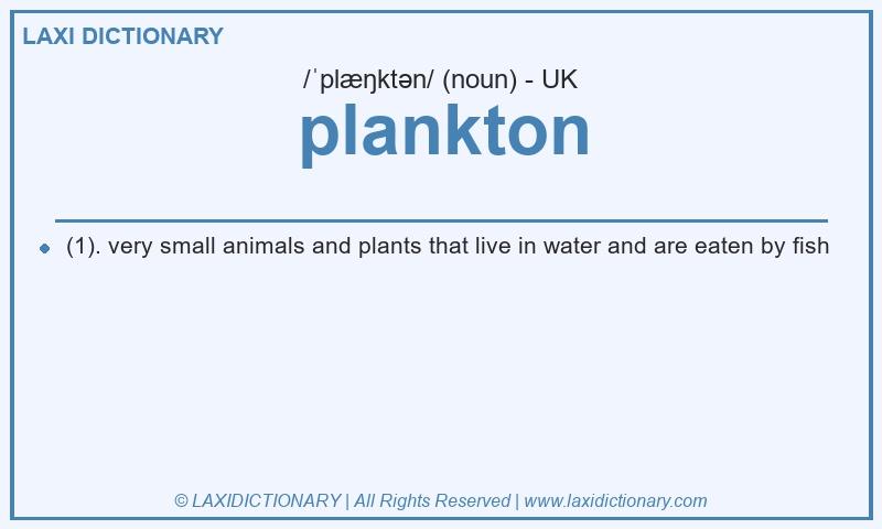 Definition plankton in British English