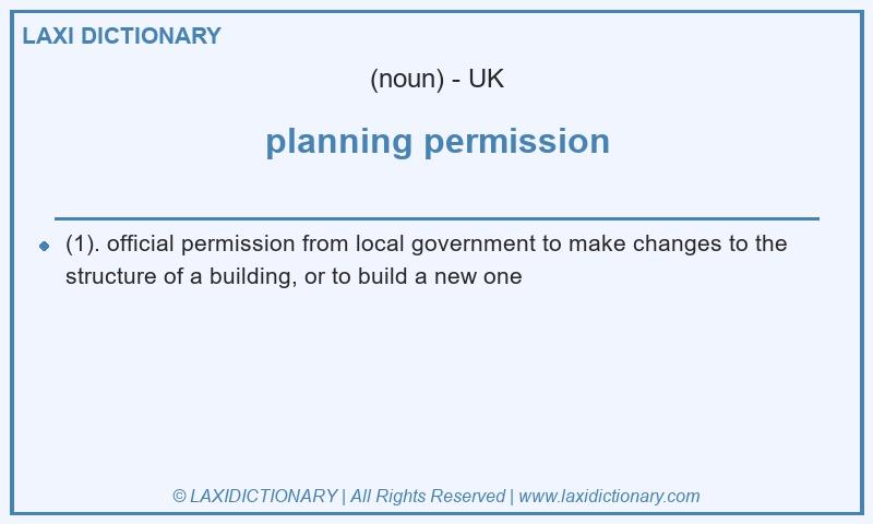 Definition planning permission in British English