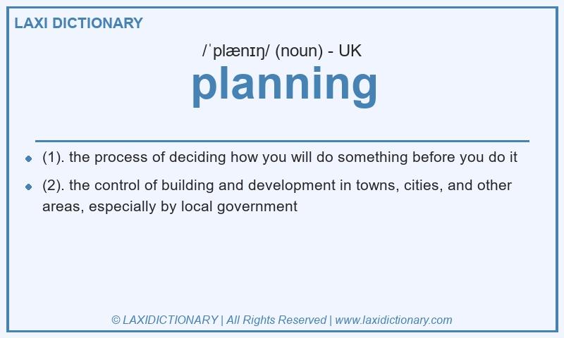 Definition planning in British English