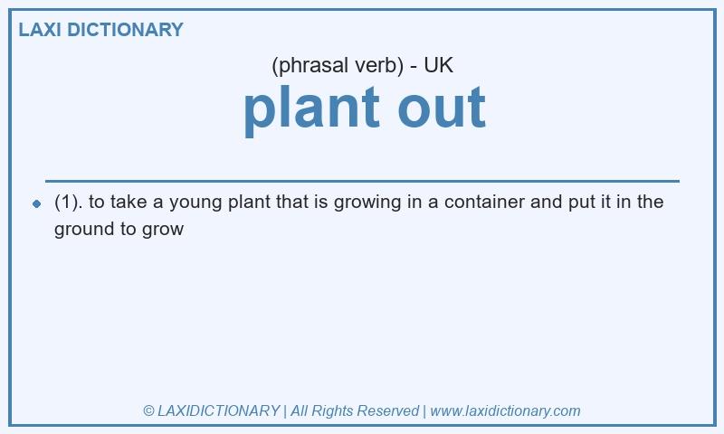 Definition plant out in British English