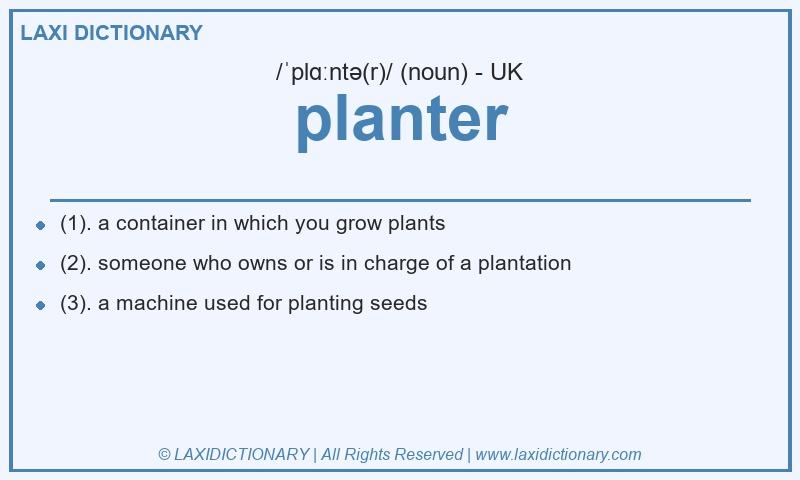 Definition planter in British English