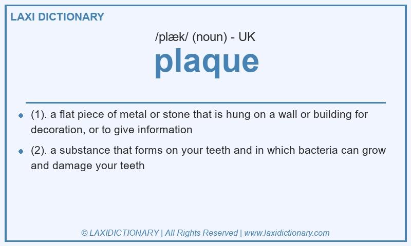 Definition plaque in British English