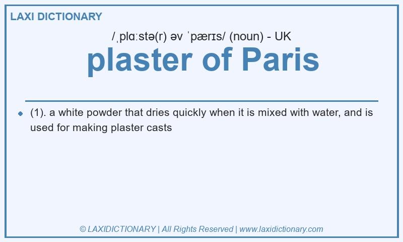 Definition plaster of Paris in British English