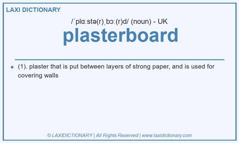 Definition plasterboard in British English