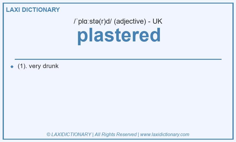 Definition plastered in British English