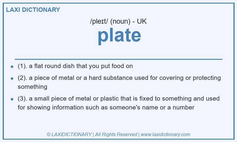 Definition plate in British English