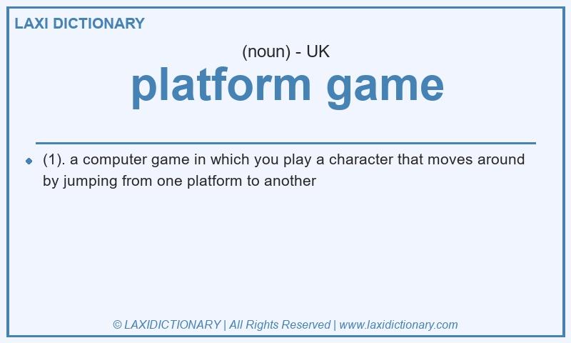 Definition platform game in British English