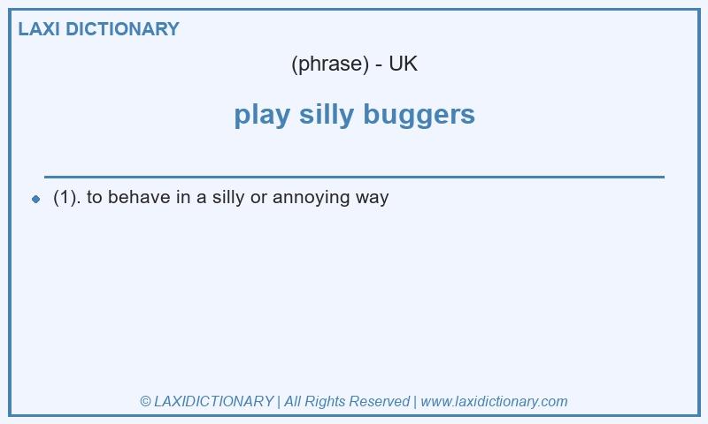 Definition play silly buggers in British English