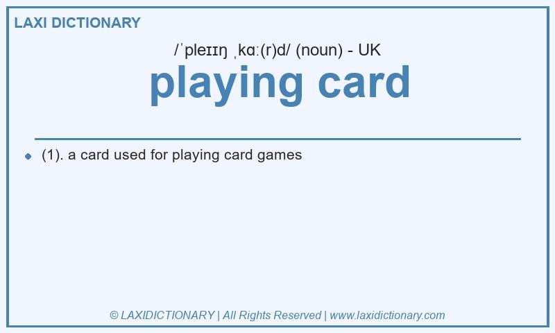 Definition playing card in British English