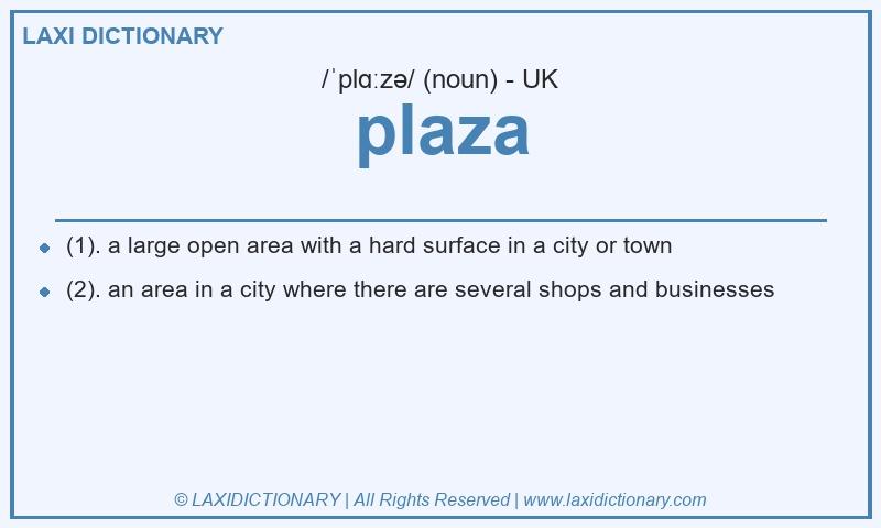 Definition plaza in British English