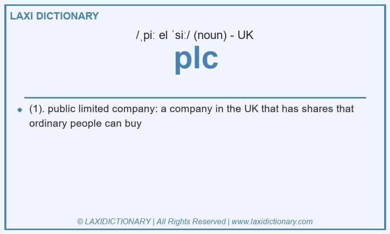 Definition plc in British English