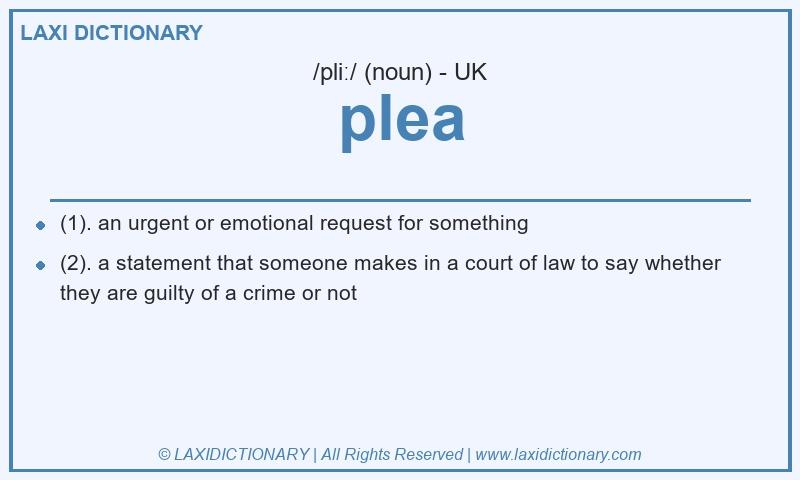 Definition plea in British English