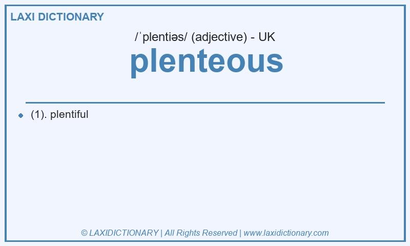Definition plenteous in British English