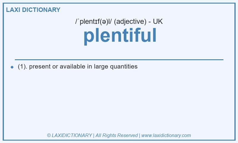 Definition plentiful in British English