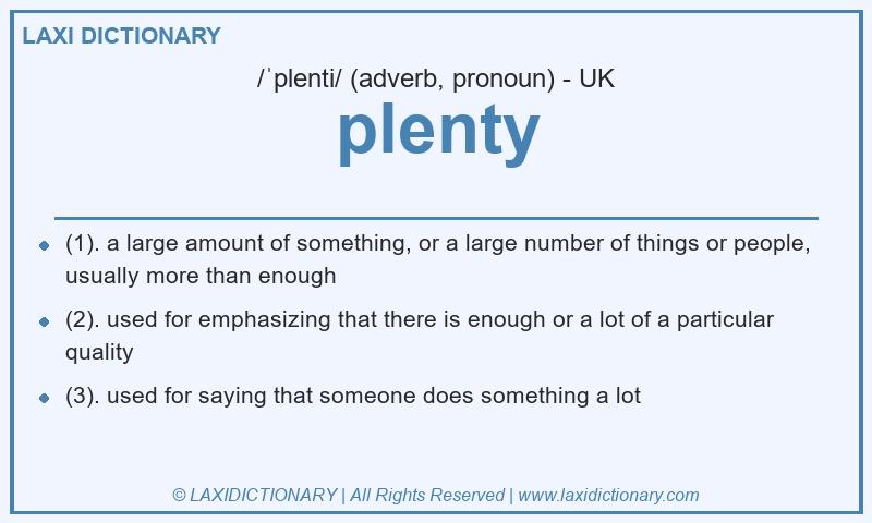 Definition plenty in British English
