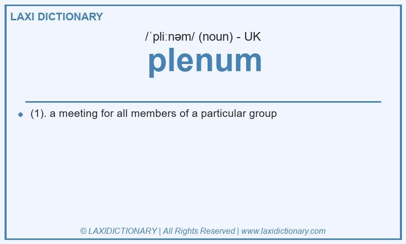 Definition plenum in British English