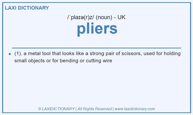 Definition pliers in British English