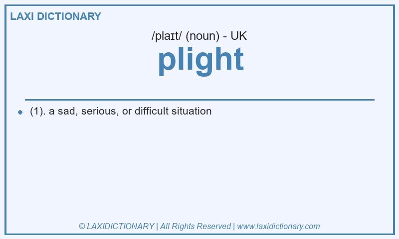 Definition plight in British English