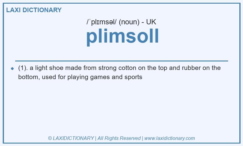 Definition plimsoll in British English