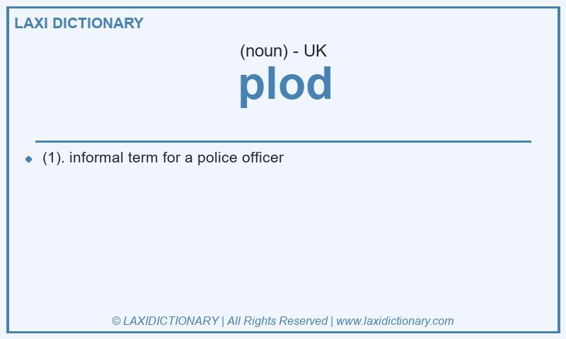 Definition plod in British English