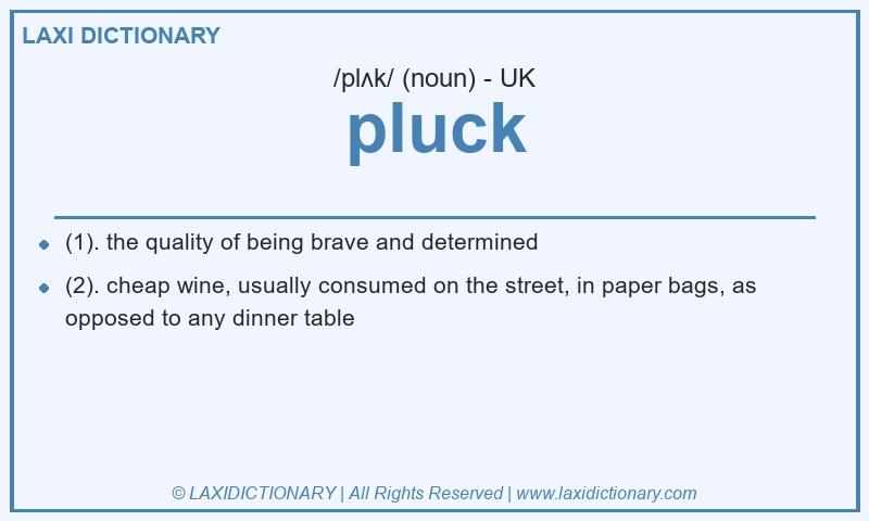 Definition pluck in British English