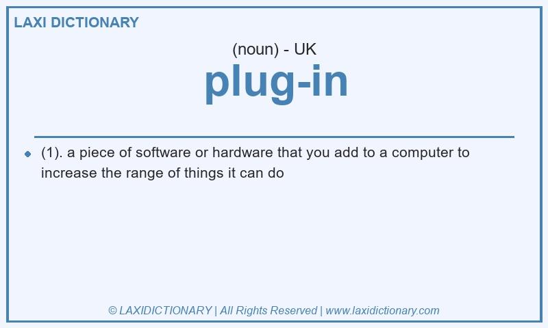 Definition plug-in in British English