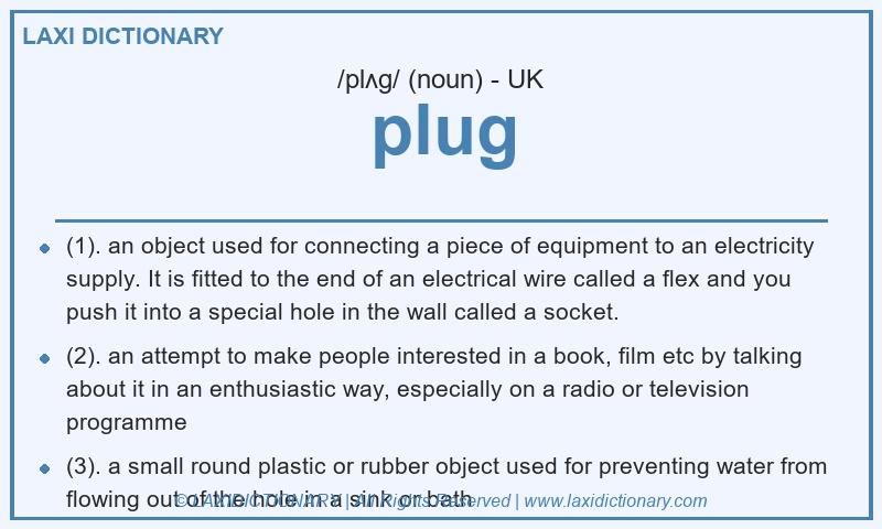 Definition plug in British English