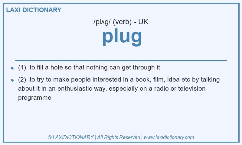 Definition plug in British English