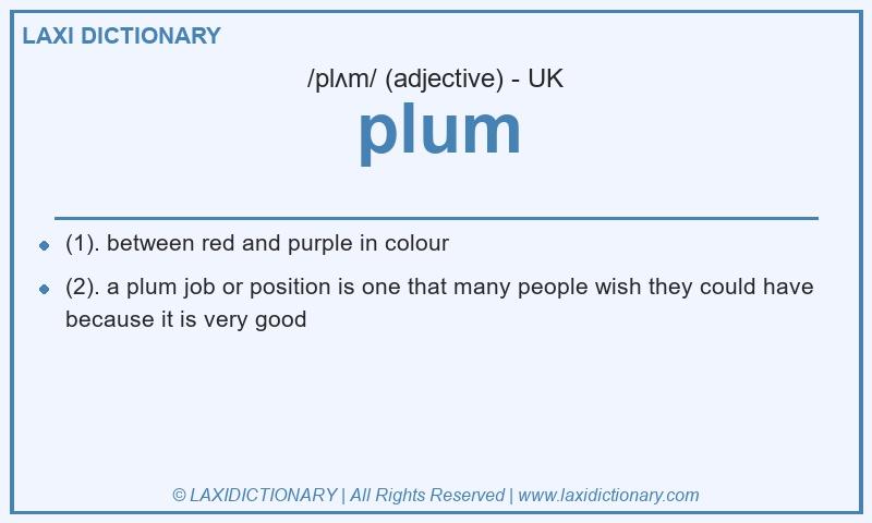 Definition plum in British English