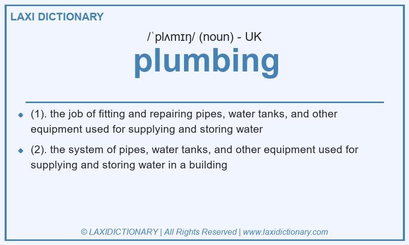 Definition plumbing in British English