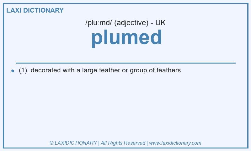 Definition plumed in British English