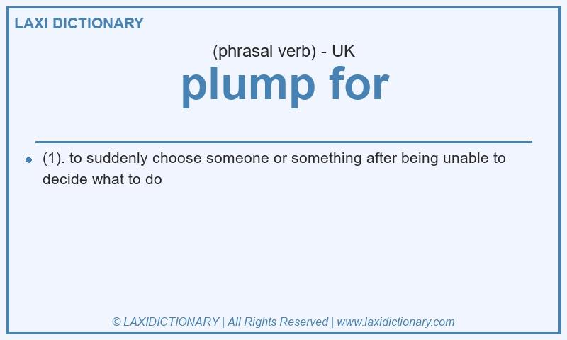 Definition plump for in British English