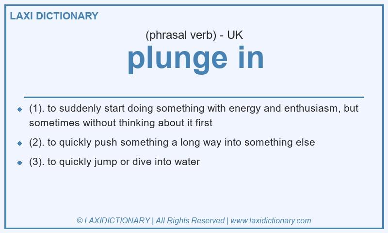 Definition plunge in in British English