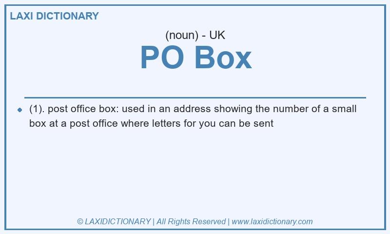 Definition PO Box in British English