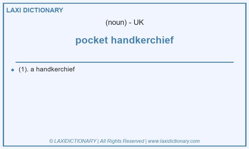 Definition pocket handkerchief in British English