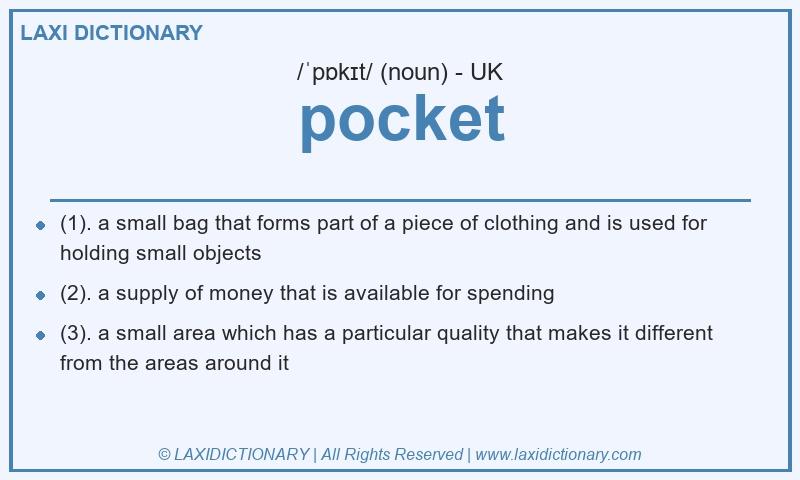Definition pocket in British English
